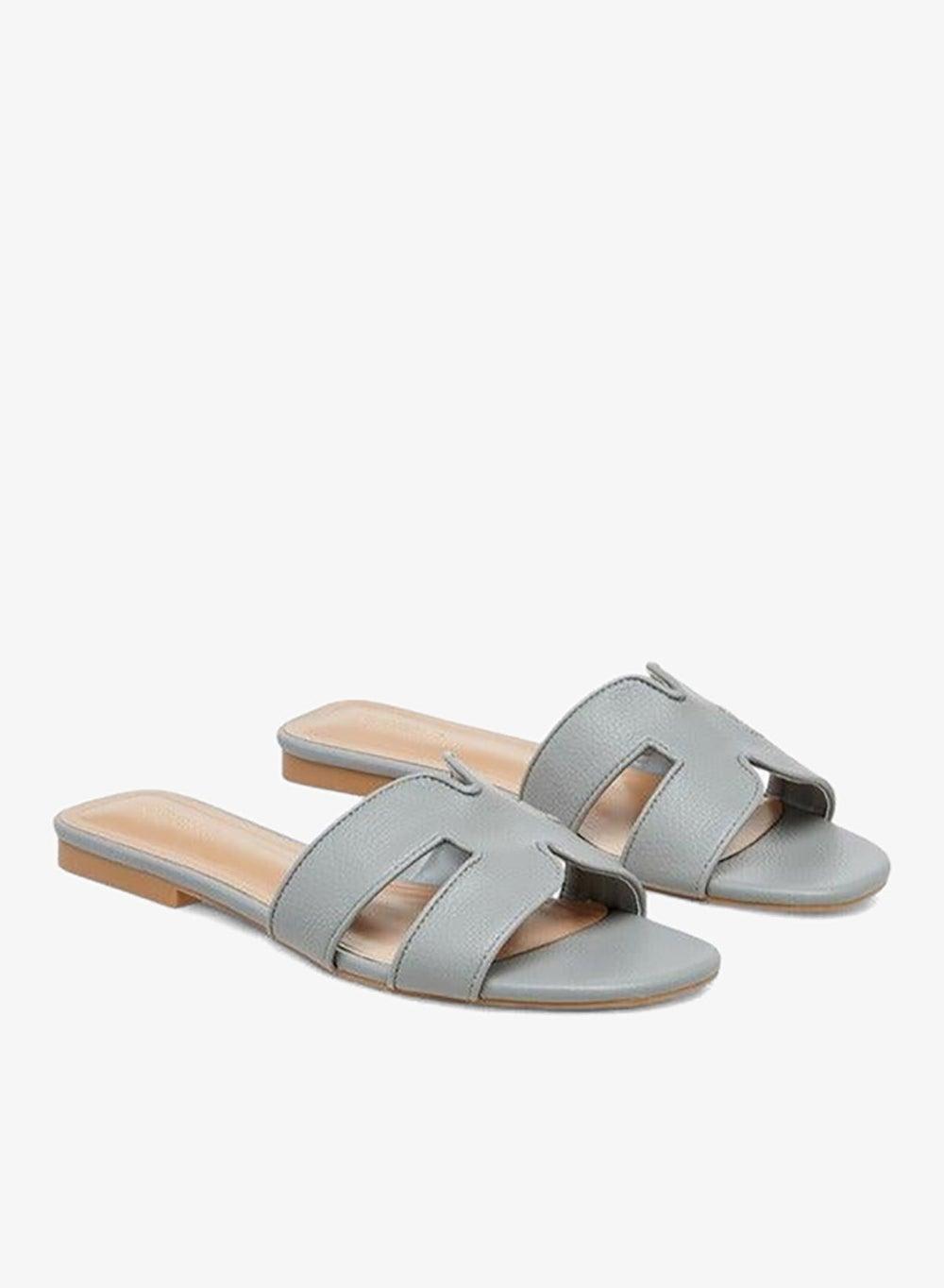 Grey Cutout Slip-On Flat Sandals J06007 001 25W - Image 1
