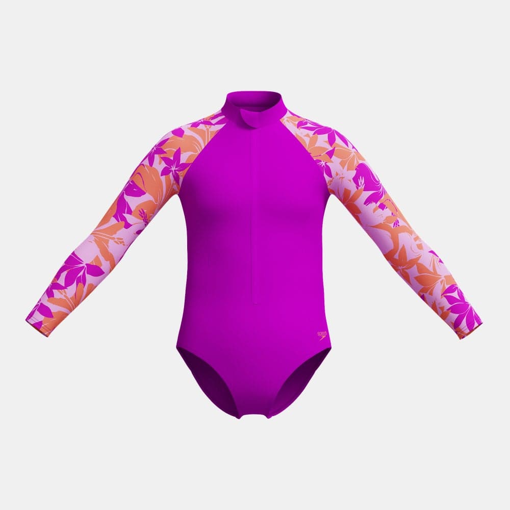 Speedo Kids One-Piece Swimsuit Pink Floral ECO - Image 1