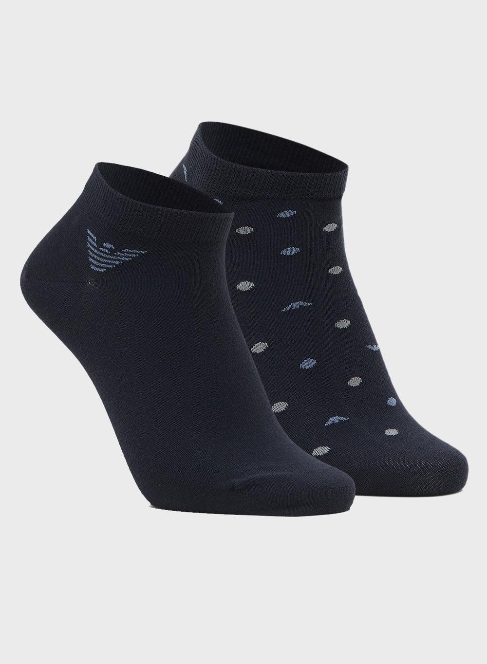 Emporio Armani 2 Pack Polka Dot Sneaker Socks - Image 1