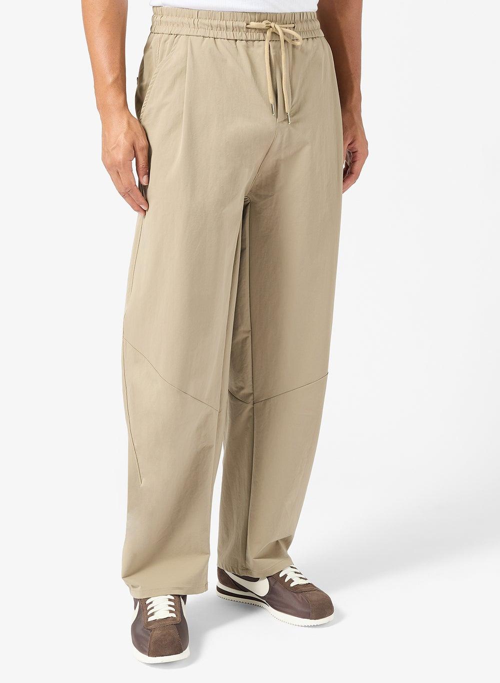 Beige Oversized Drawcord Pants Kz25807 - Image 1