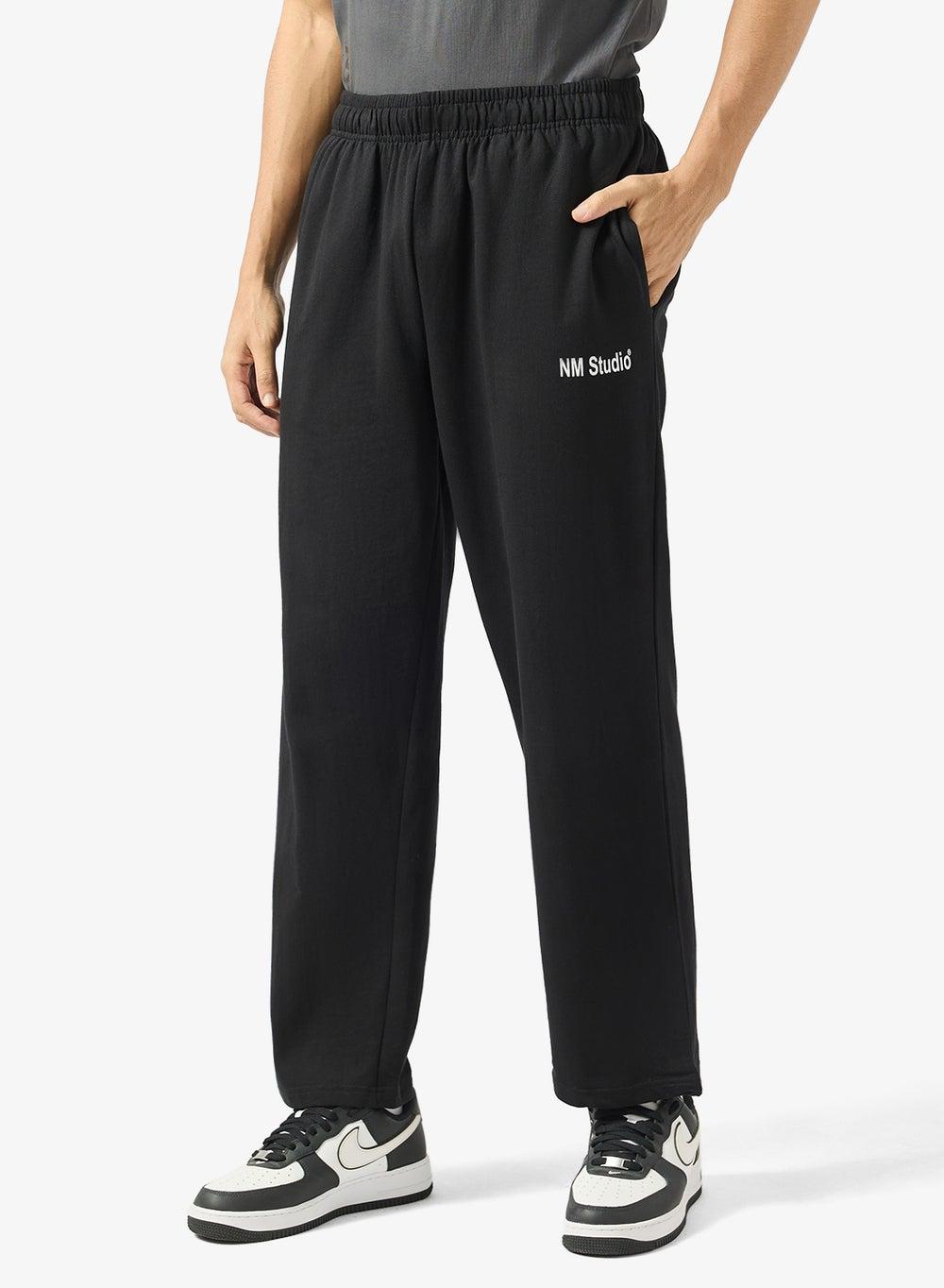Ishjg23 Black Logo Relaxed Fit Joggers - Image 1