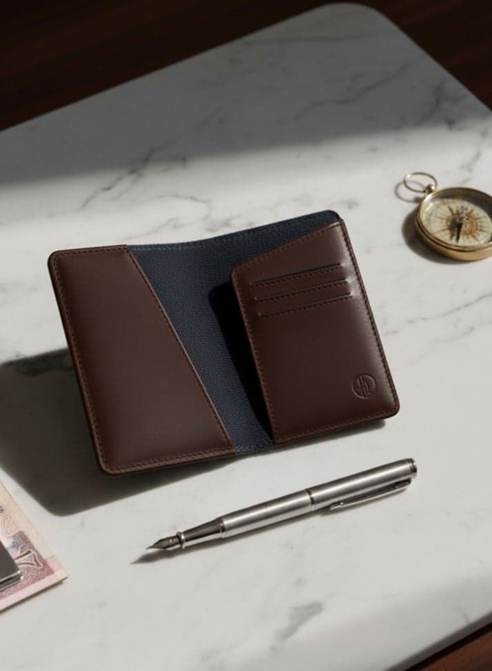 Brown Voyage Leather Passport Holder Wallet - Image 1