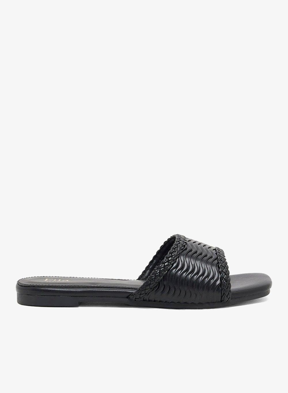 Vhl532825A Black Minimalist Flat Slide Sandals - Image 1