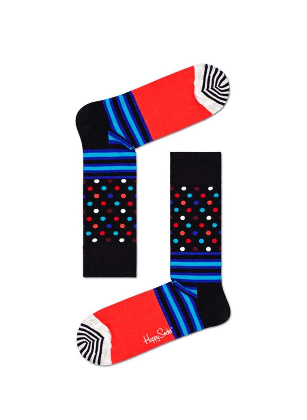 Stripes and Dots Multicolour Cotton Sock Sdo01 9300 - Image 1