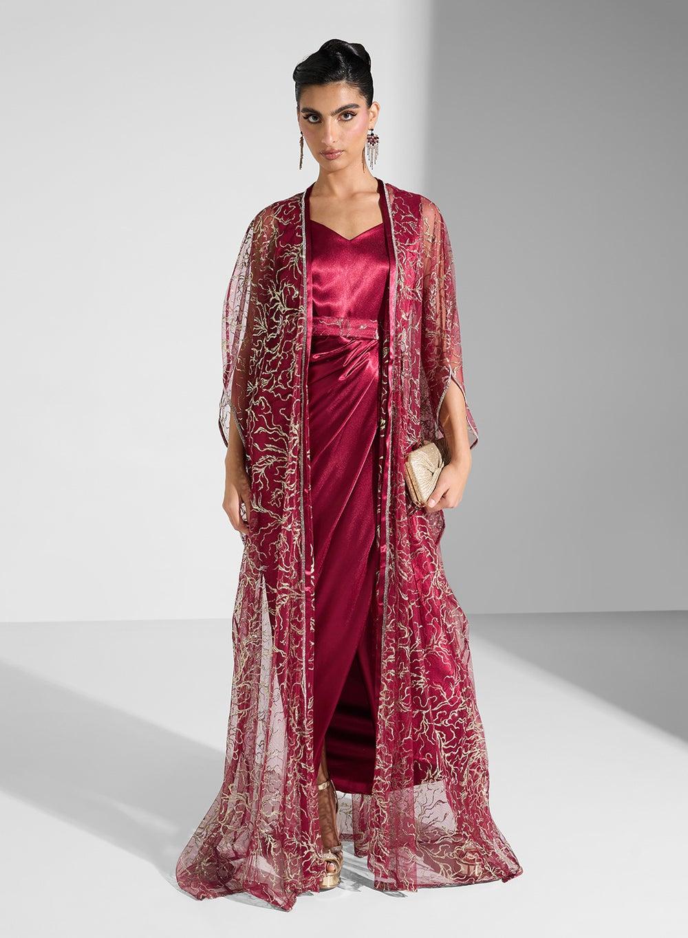 Elegant Sequin 2 Piece Set V-Neck UAE Style - Image 1