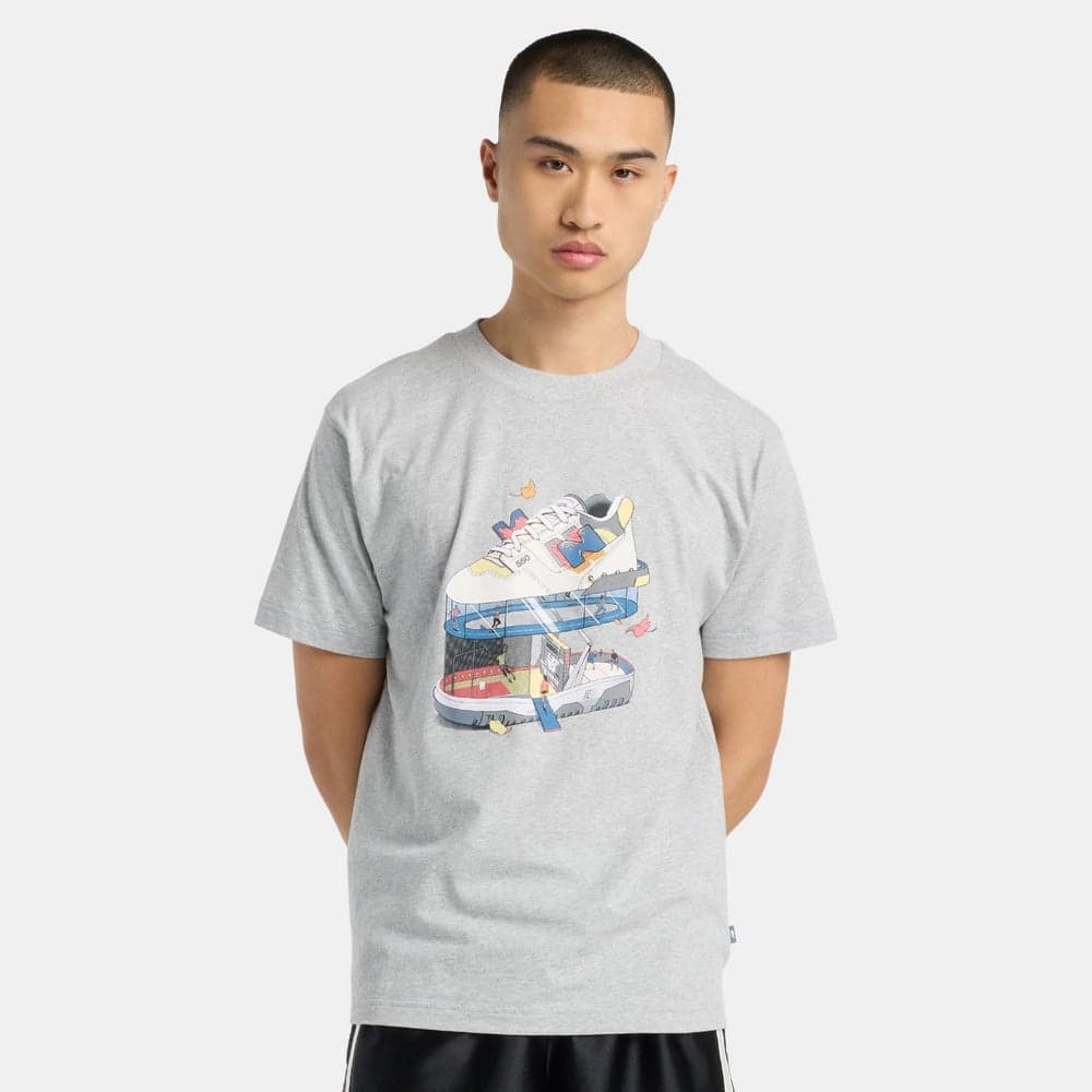 Men’s Fitness Center Graphic Cotton T-Shirt Grey - Image 1