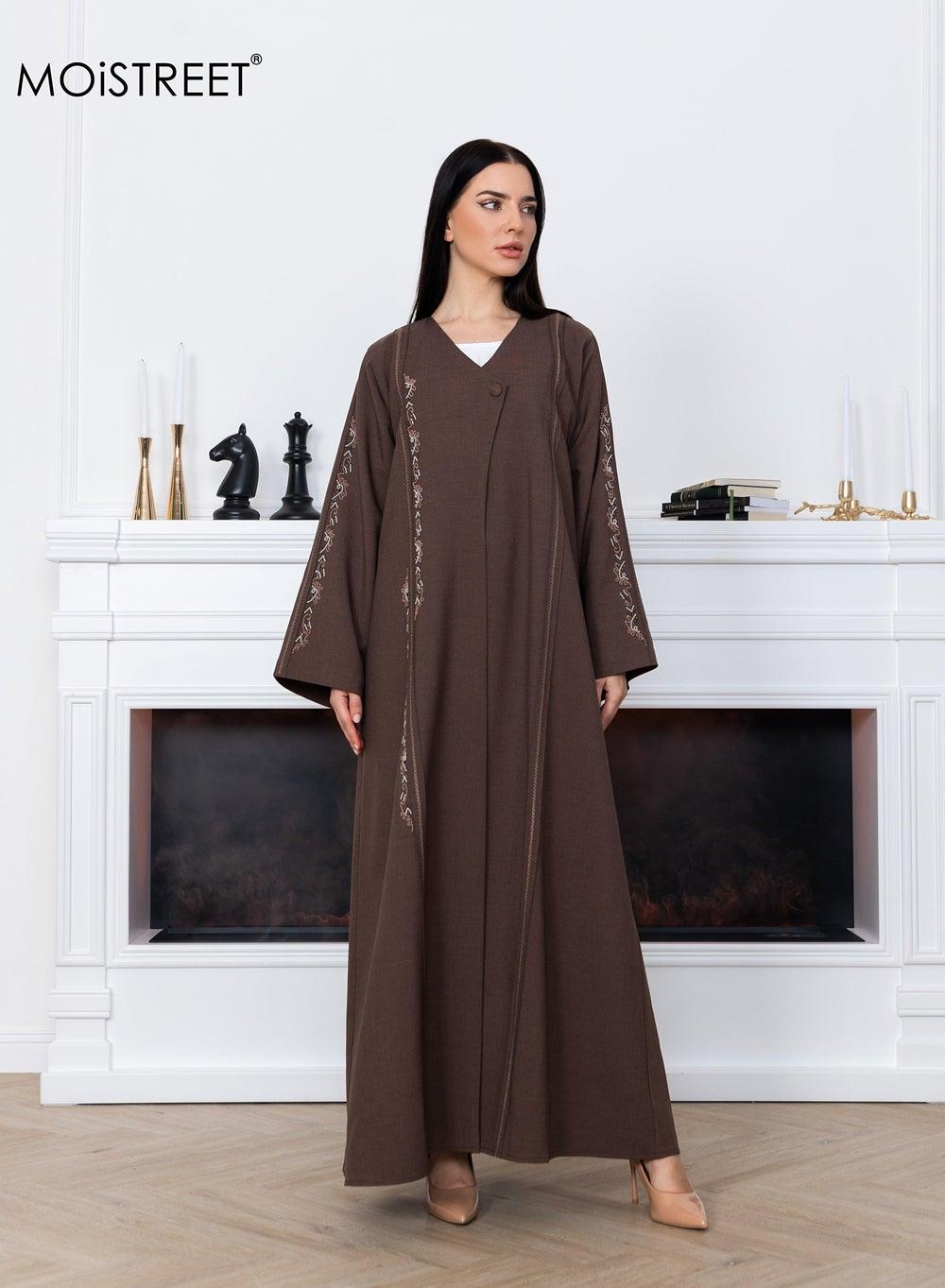 MOiSTREET Melange Embroidered Abaya UAE Edition - Image 1