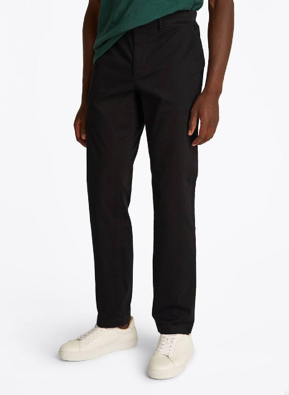 Denton Satin Straight Leg Chinos Black - Image 1