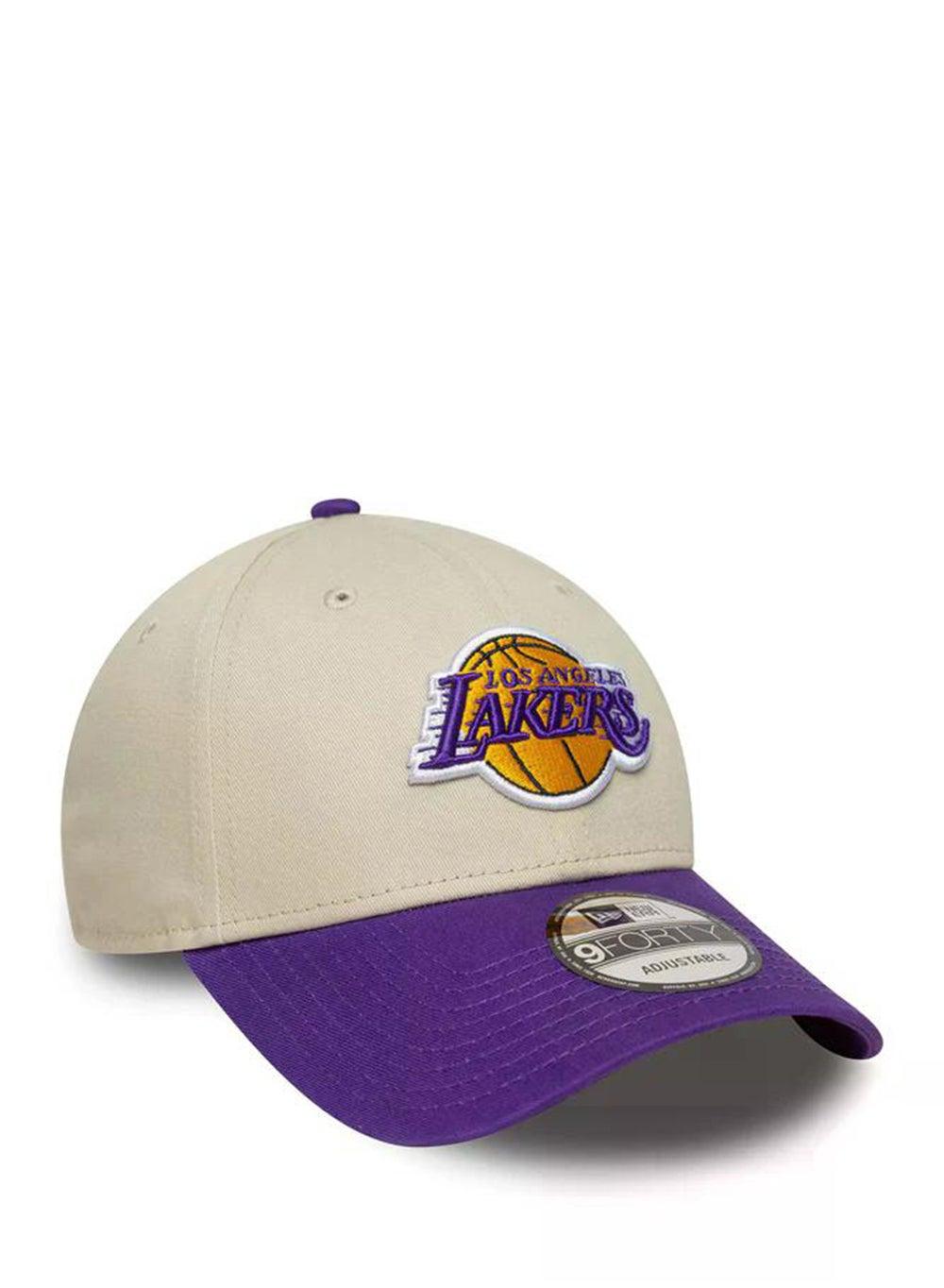 LA Lakers 9FORTY Colour Block Cream Cap - Image 1