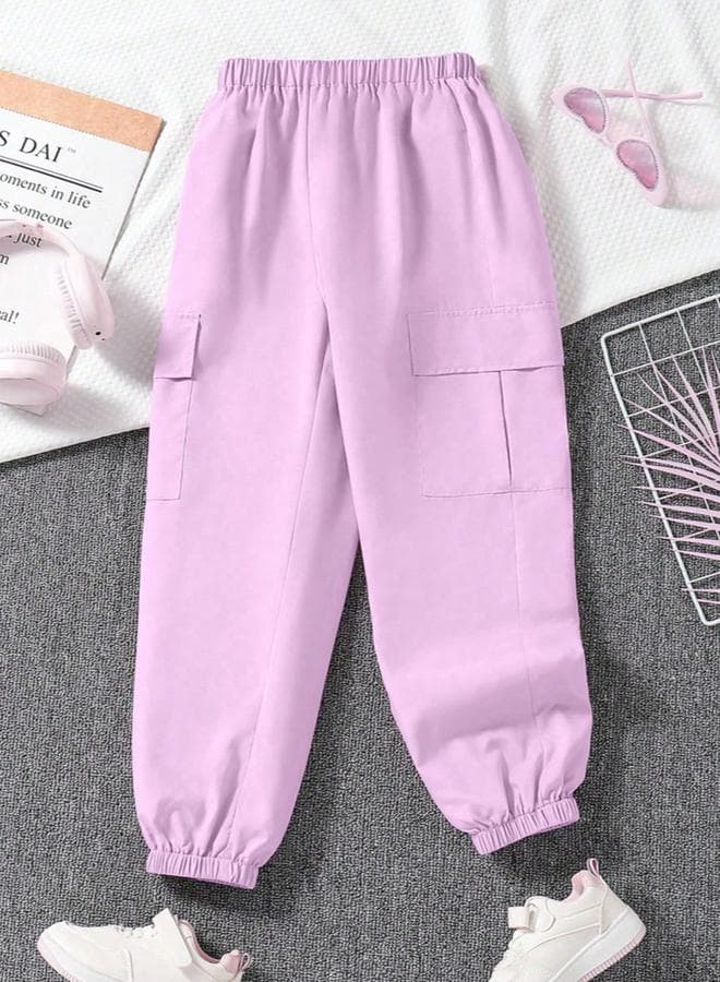 Take Two Teens Purple Cargo Jogger Pants - Image 1