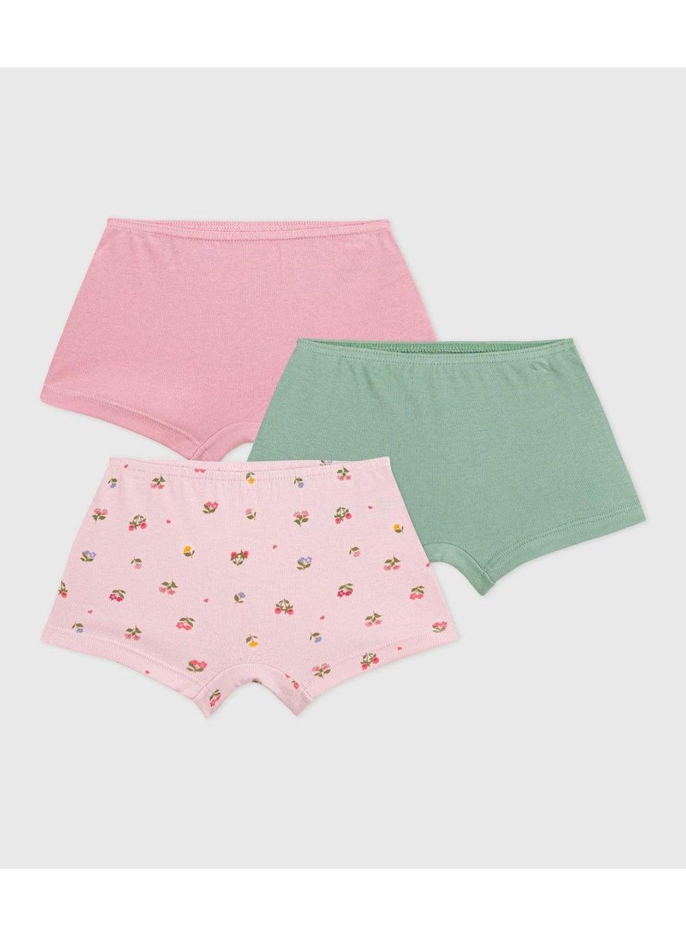 Girls Floral Cotton Shorties Pack of 3 - Image 1
