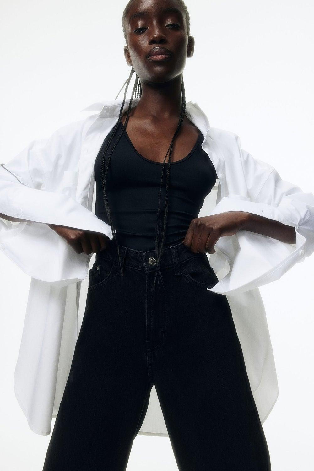 Ultra High Wide-Leg Jeans in Dark Wash - Image 1