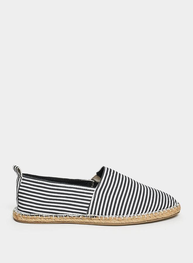 Styli 7005801242 Monochrome Striped Canvas Espadrilles - Image 1