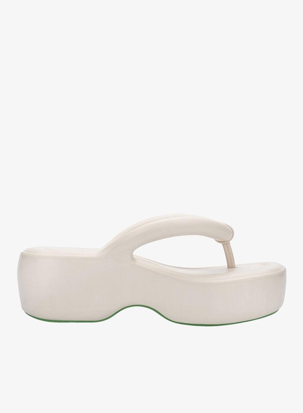 Melissa Free Platform Flip-Flops in White - Image 1