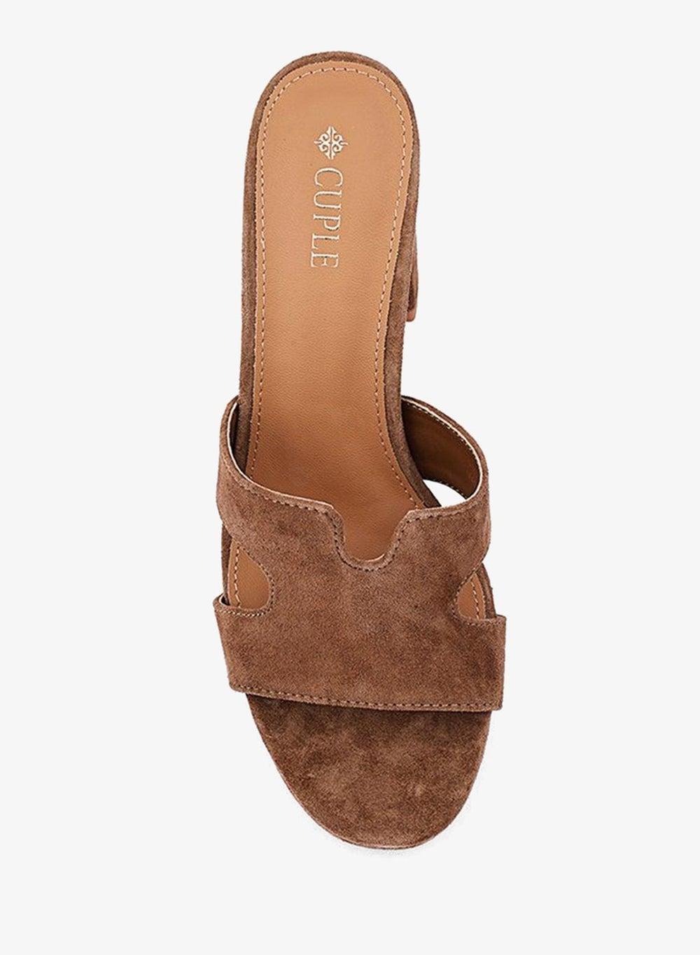 Camel Slip-On Heel Mules for Effortless Chic - Image 1
