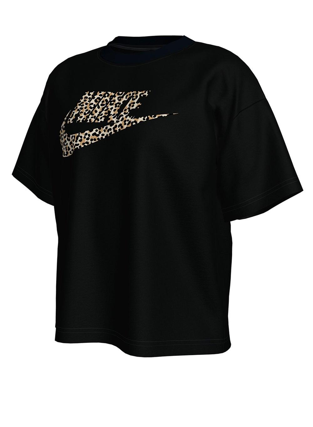 Nike Girls NSW Boxy Animal Print Tee Io4909 010 - Image 1