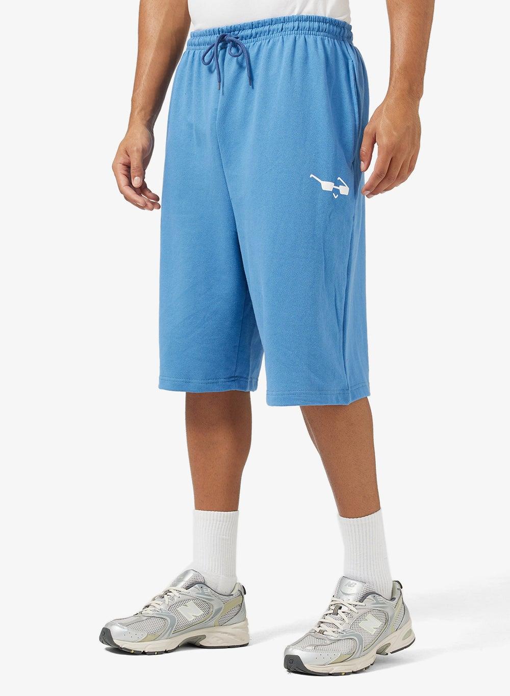 Blue Logo Graphic Baggy Shorts for Men - Image 1