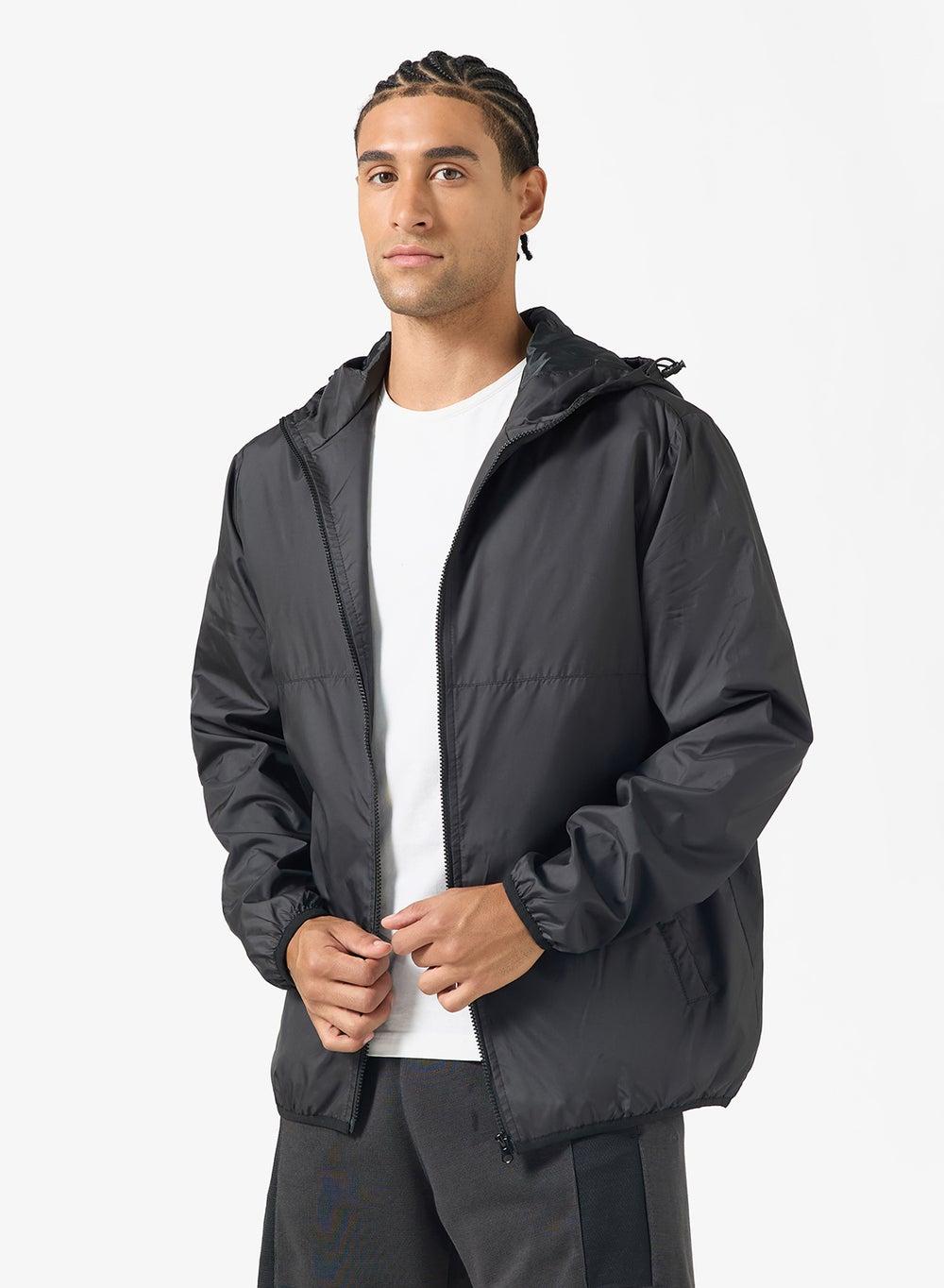 Zip Through Windbreaker Shrijck36 Black Hooded Jacket - Image 1