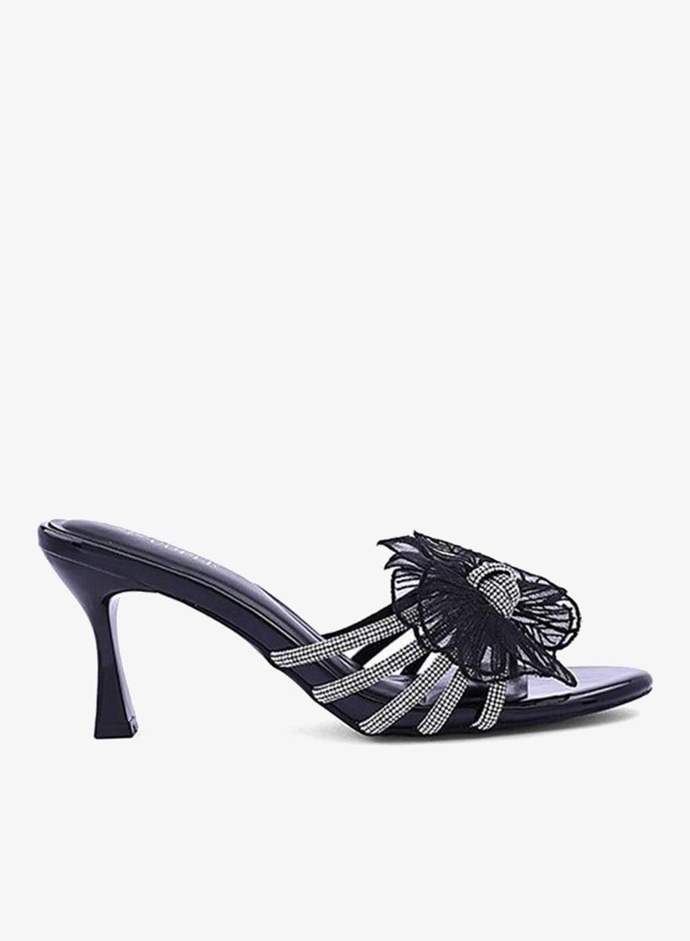 Chic Black Slip-On Heel Mules for Evening Style - Image 1