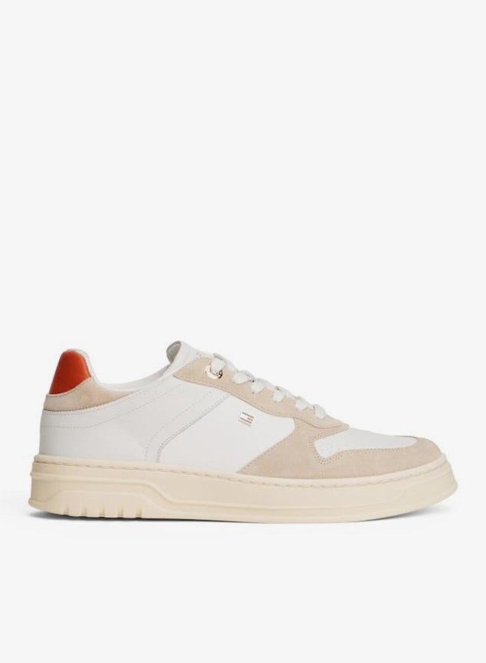 Sporty Cupsole Women’s Beige Leather Sneakers FW0FW08796ACI - Image 1