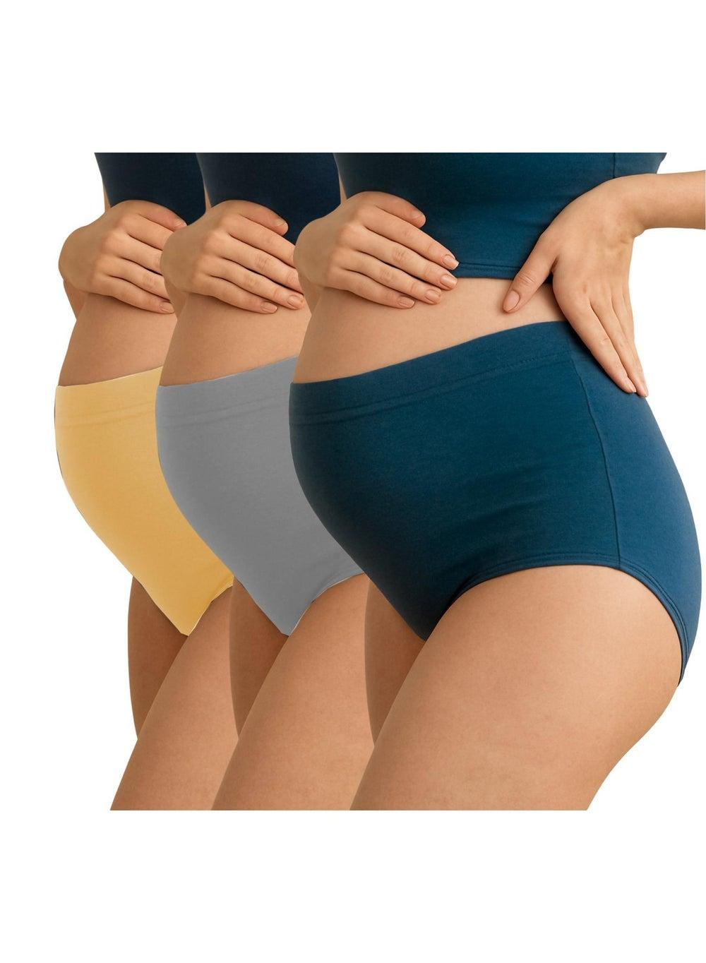 3-Pack High Waist Bamboo Maternity Panties Full Support - Image 1