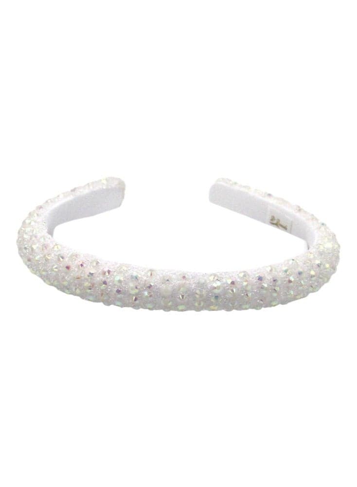D' Daniela Nazia White Embellished Girls Headband - Image 1
