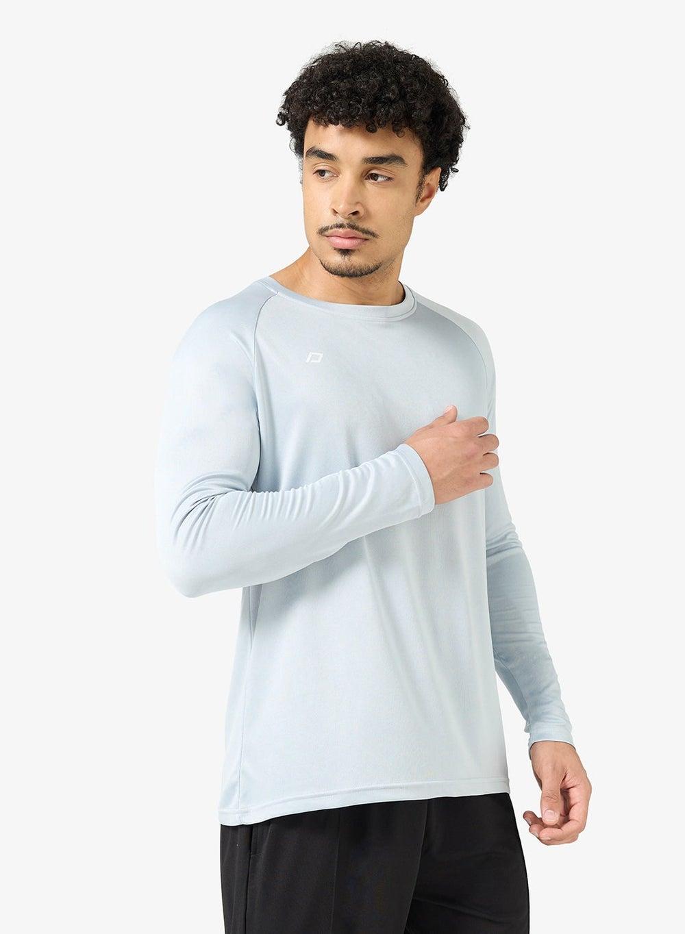 Zopts392 Men’s Grey Long Sleeve Training T-Shirt - Image 1