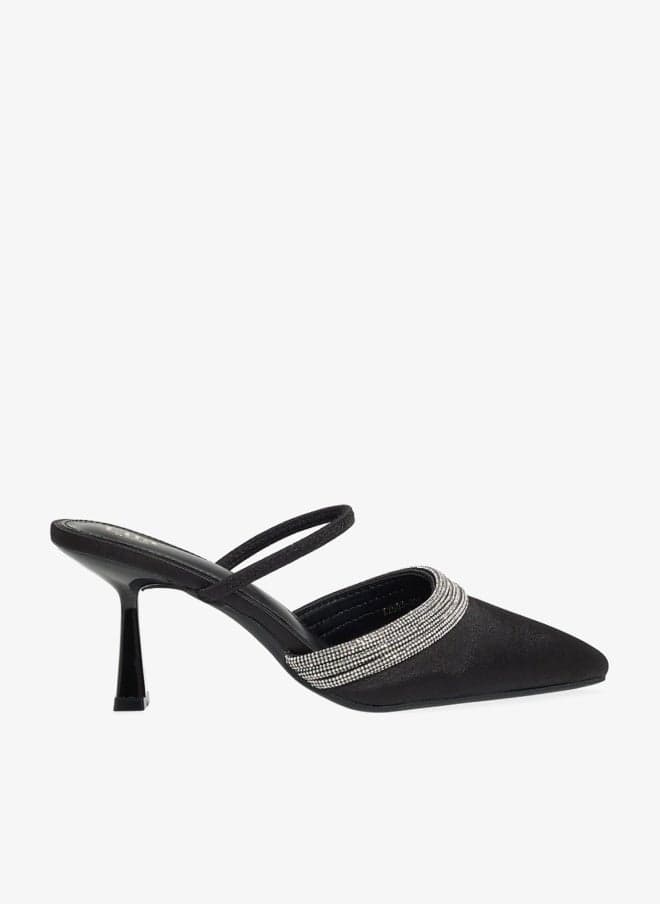 Diamante Black Heeled Pump X2503 50 - Image 1