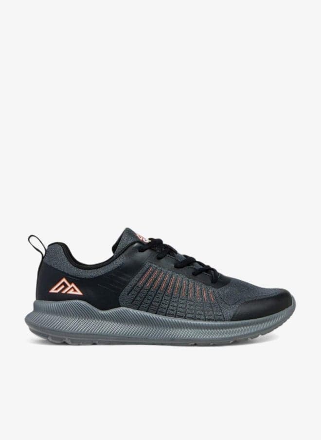Grey Panelled Lace-Up Sneakers 24Sxm009M - Image 1
