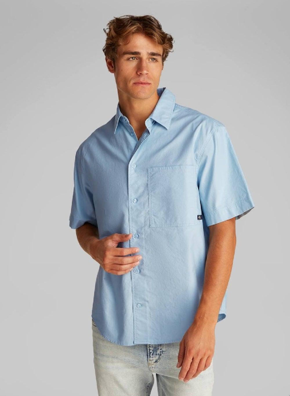 Oxford Short Sleeve Shirt Blue Bell Premium Cotton - Image 1