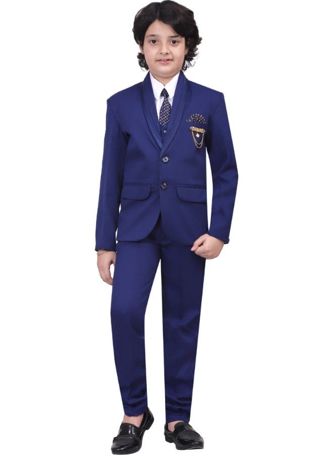 Royal Blue Boys 5-Piece Formal Suit Set - Image 1