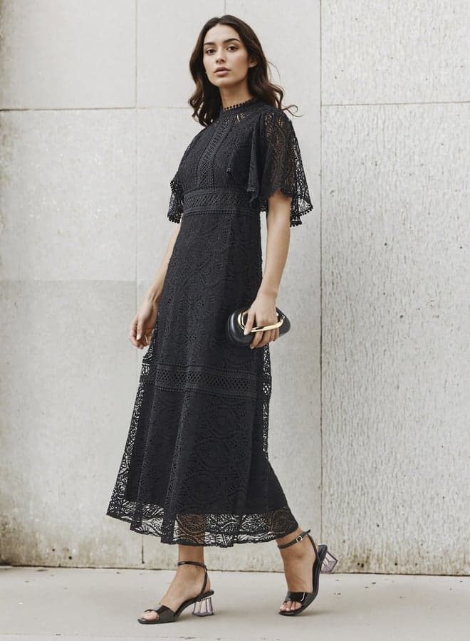 2Xtremz Lace Accent A-Line Midi Evening Dress - Image 1
