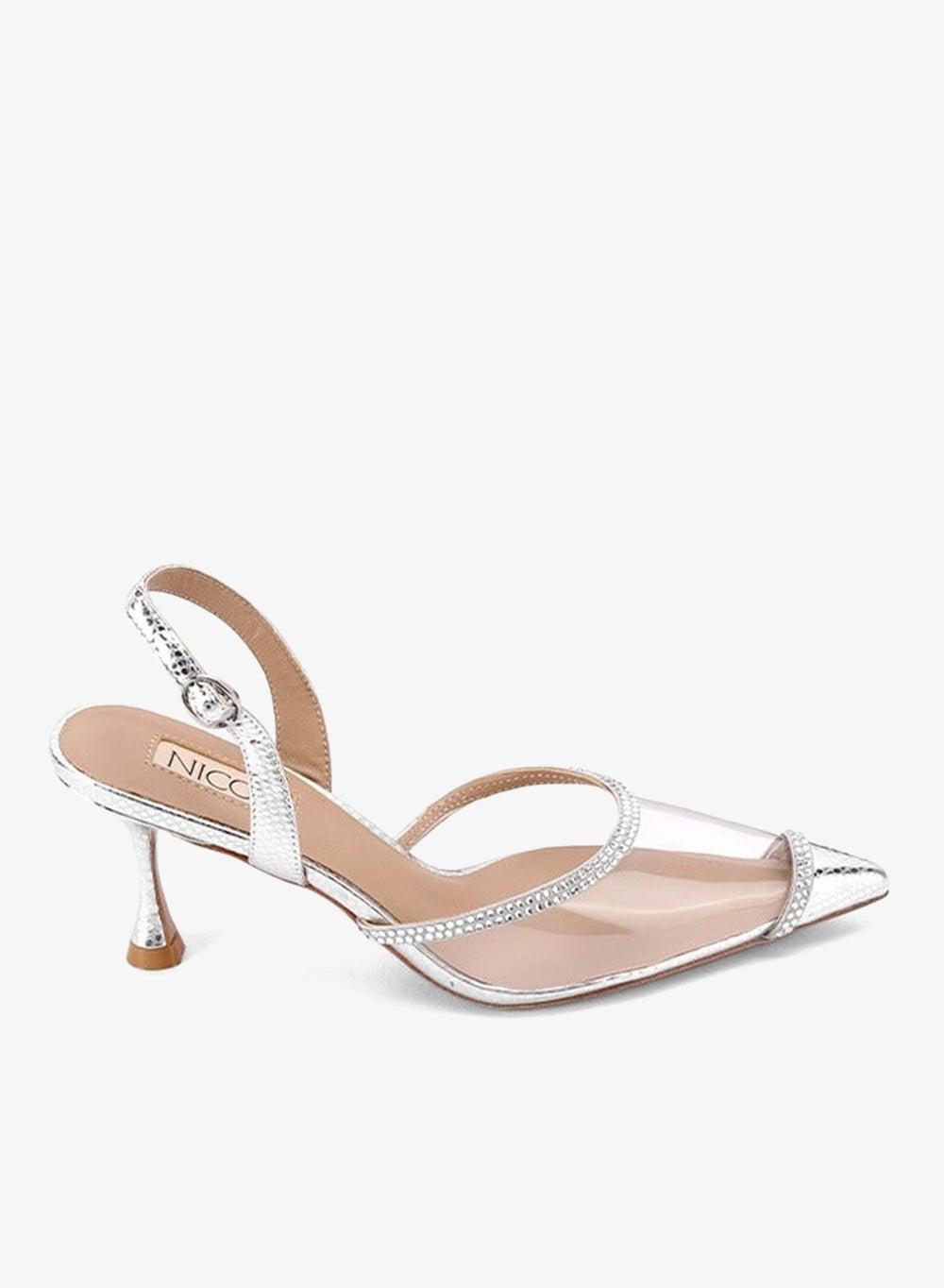 GINEVRA Crystal Bow Glossy Leather Pumps - Image 1