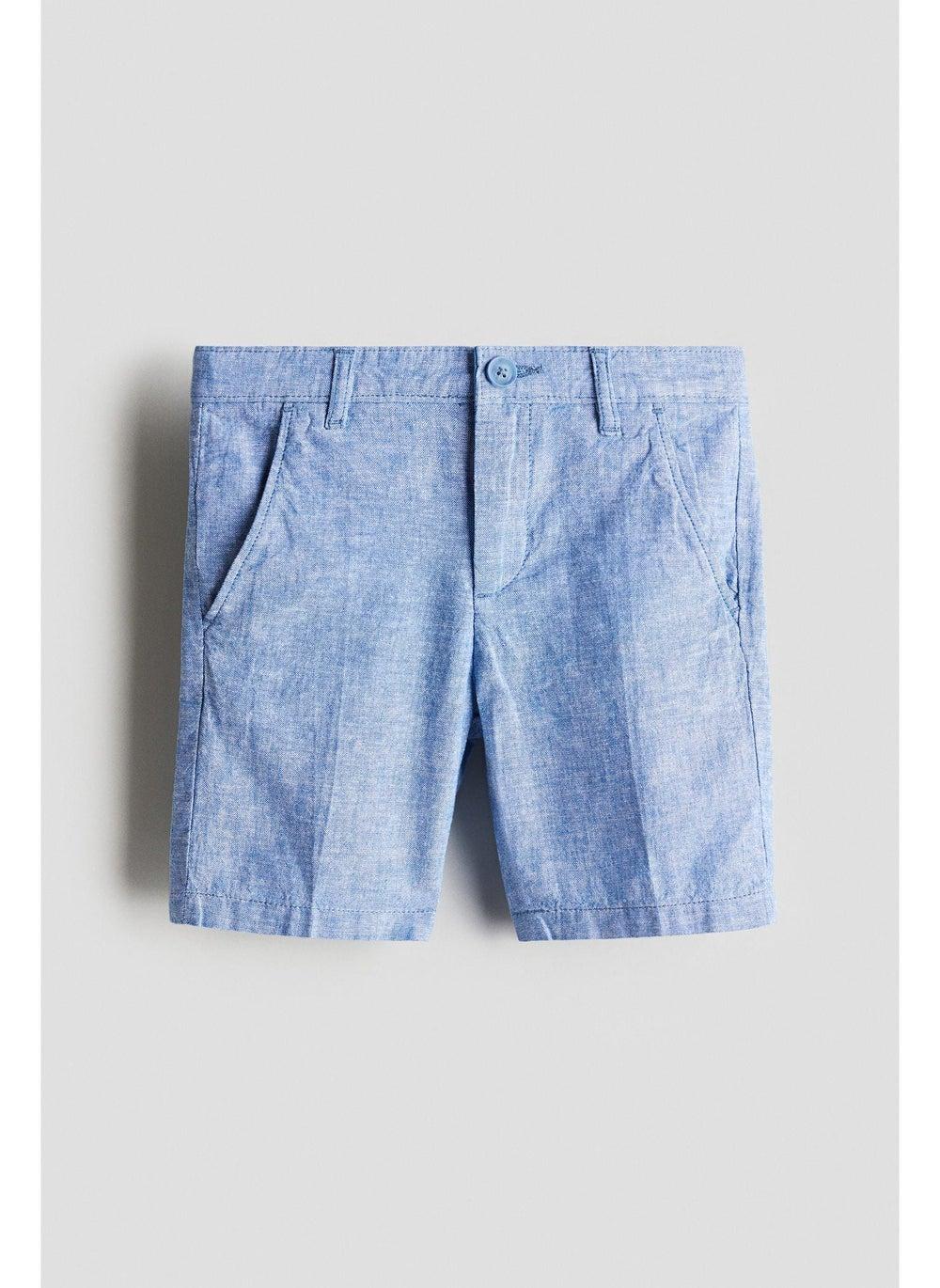 Boys Linen-Blend Chino Shorts Dark Blue - Image 1