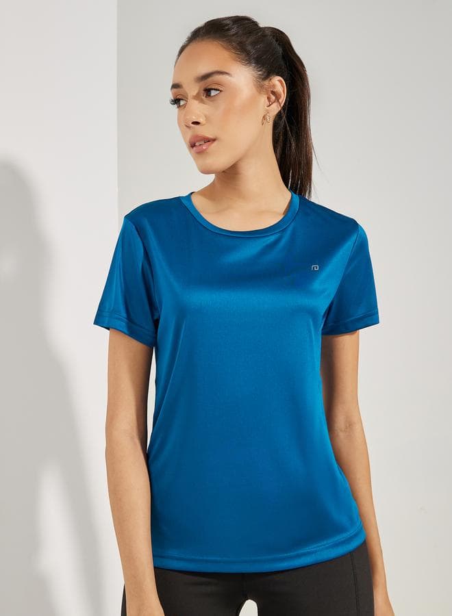 Logo Detail Blue Short Sleeve Classic Fit Top 7008330803 - Image 1