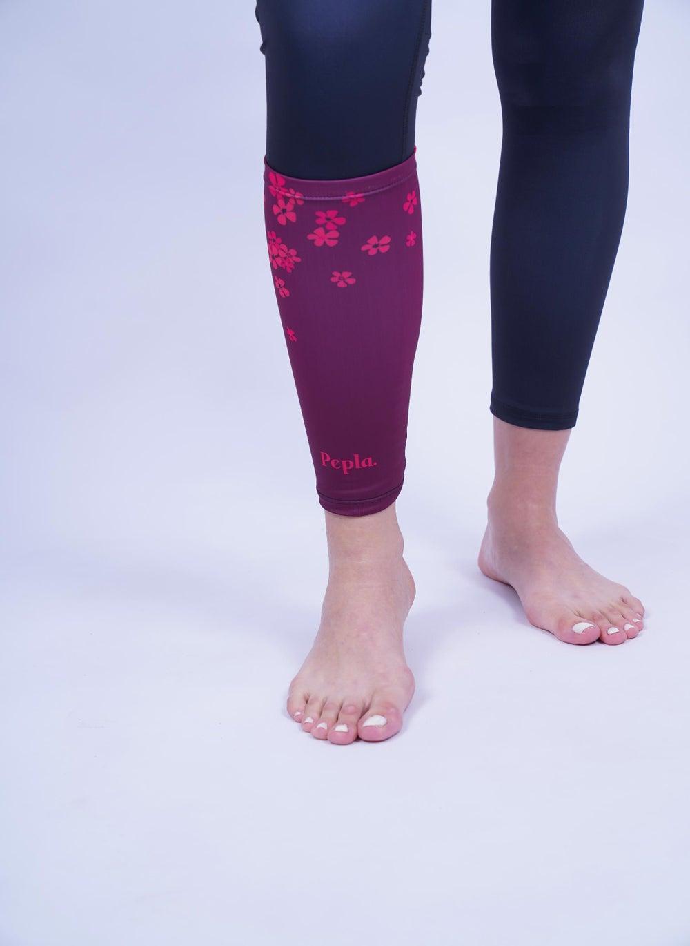 Burgundy Floral Legging Extension Swimwear Layer - Image 1