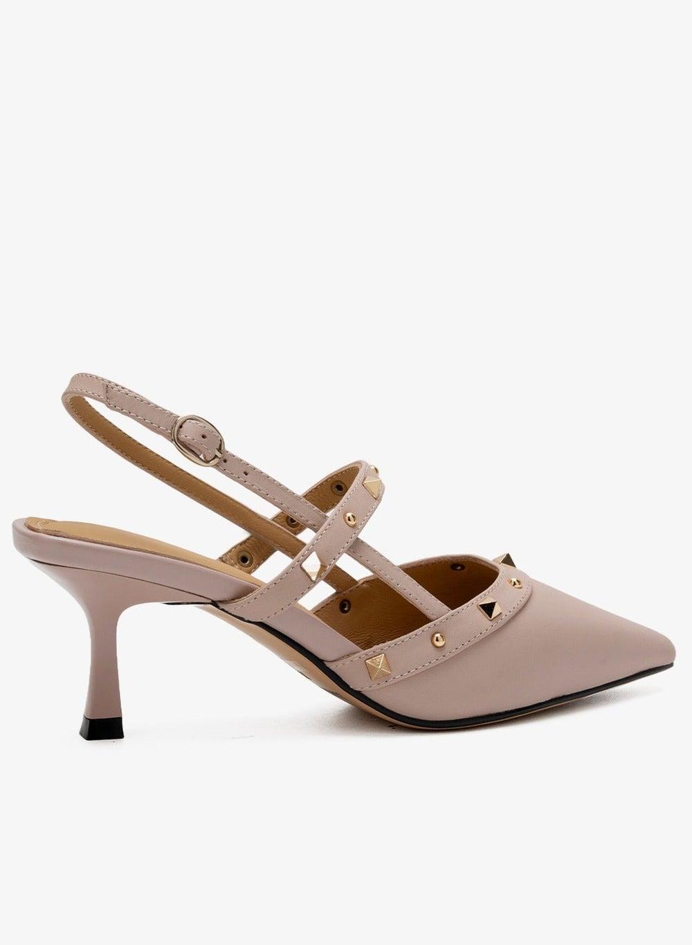 Philomena Pink Calf Leather Slingback Pumps LRLWS40628 - Image 1