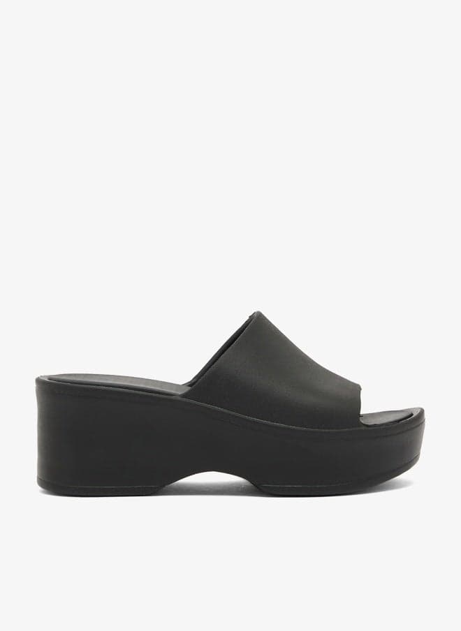 Casual Wedged Slide F12100Am1 Black Mid-Heel - Image 1