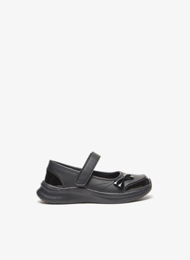 Girls Bow Mary Jane School Shoes 2201779 Black - Image 1