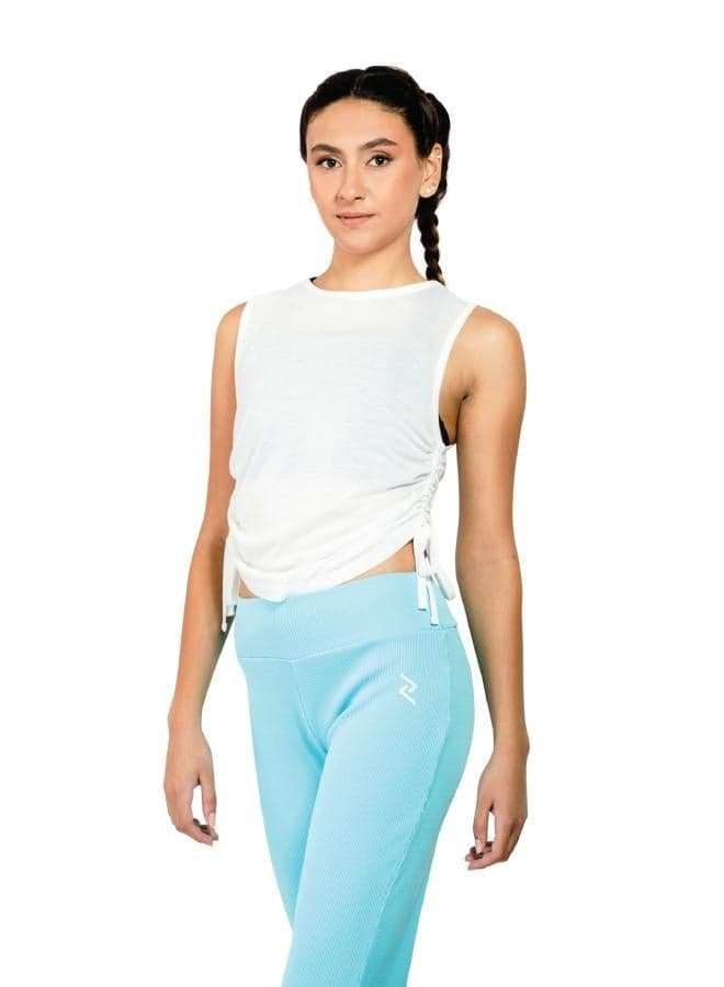 Women’s Adjustable Drawcord Tank Top – Lightweight Workout Fit - Image 1