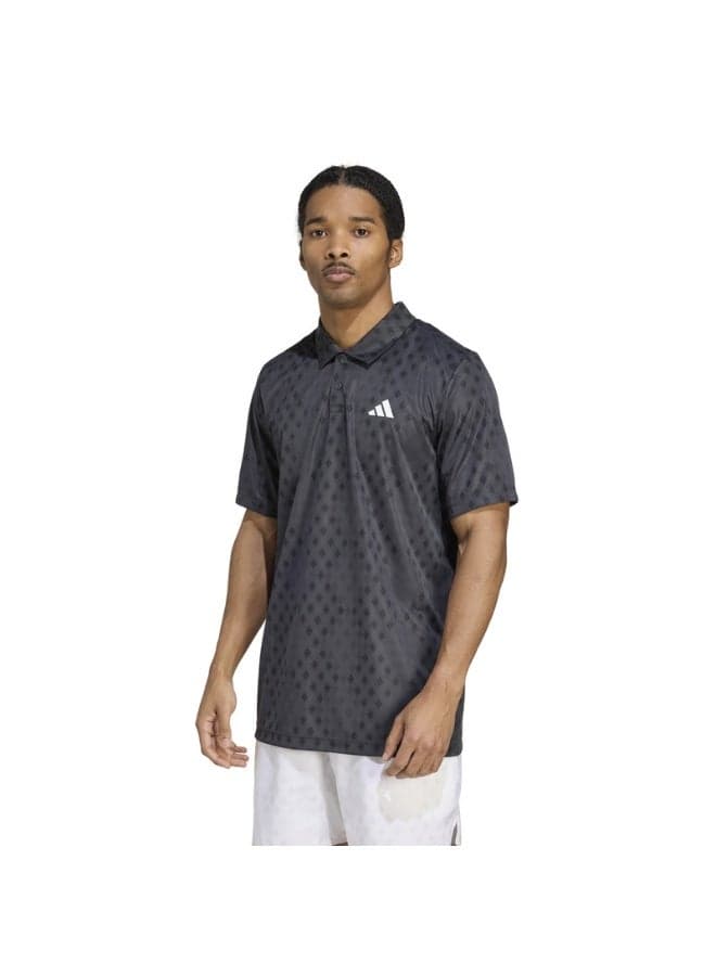 adidas Club Tennis Climacool Graphic Polo Shirt Grey - Image 1