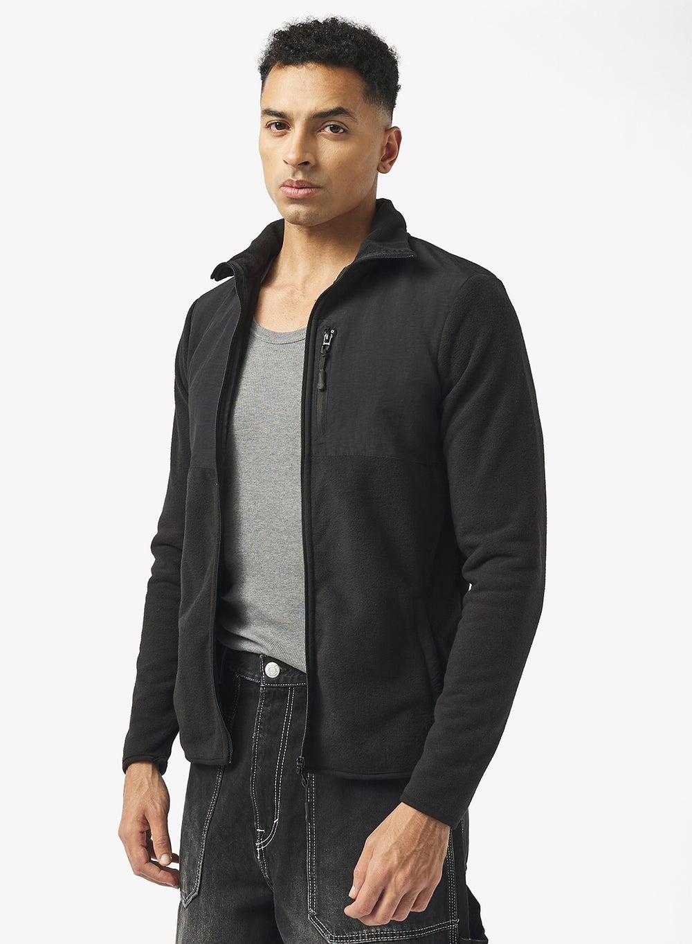 Avery Mjk Funnel Neck Zip Jacket Black - Image 1