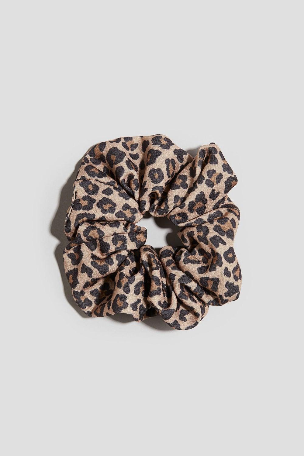 Animal Print Patterned Scrunchie – Beige Dusty Light - Image 1