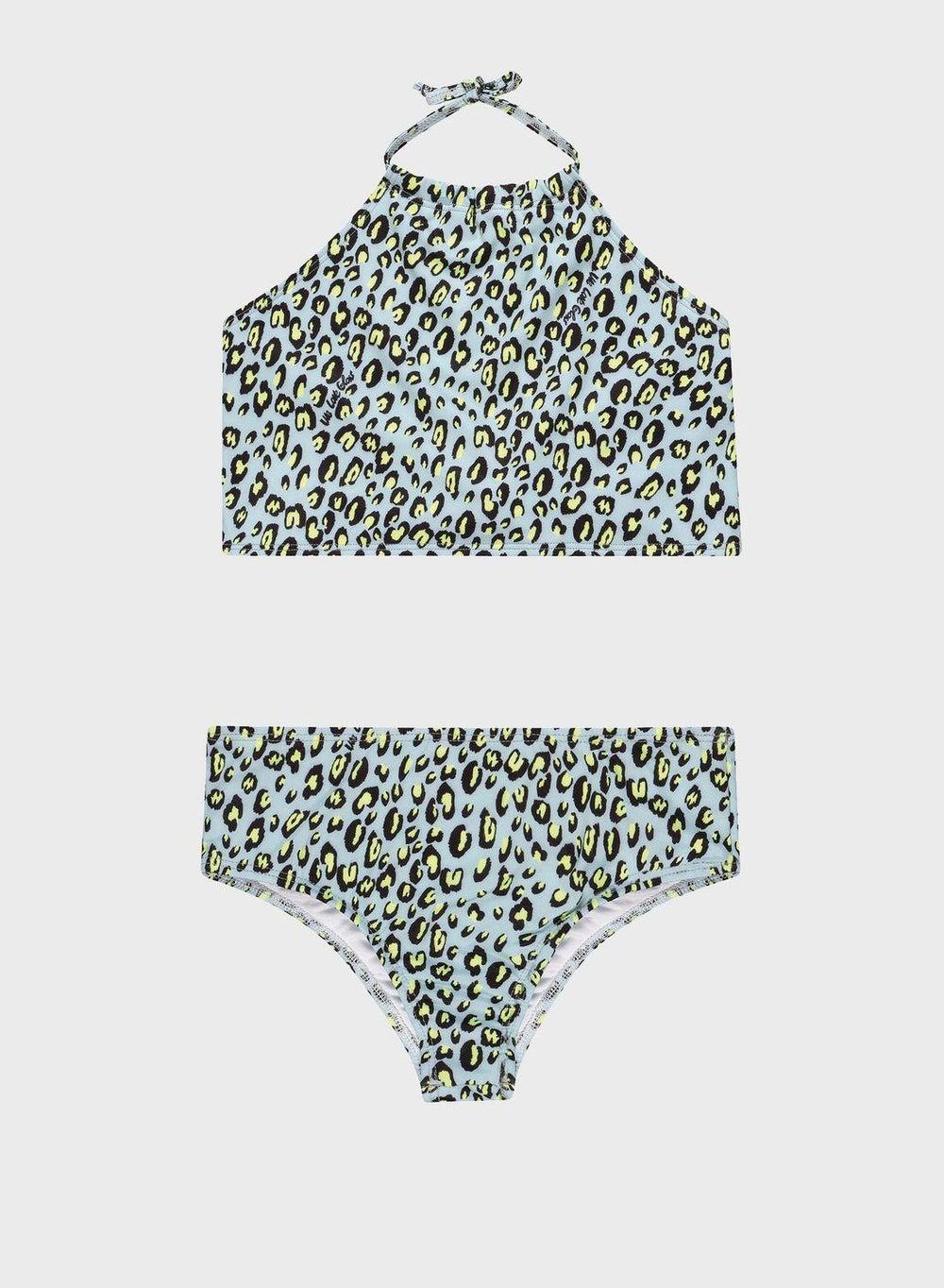 Youth Leopard Print Halter Bikini Set - Image 1