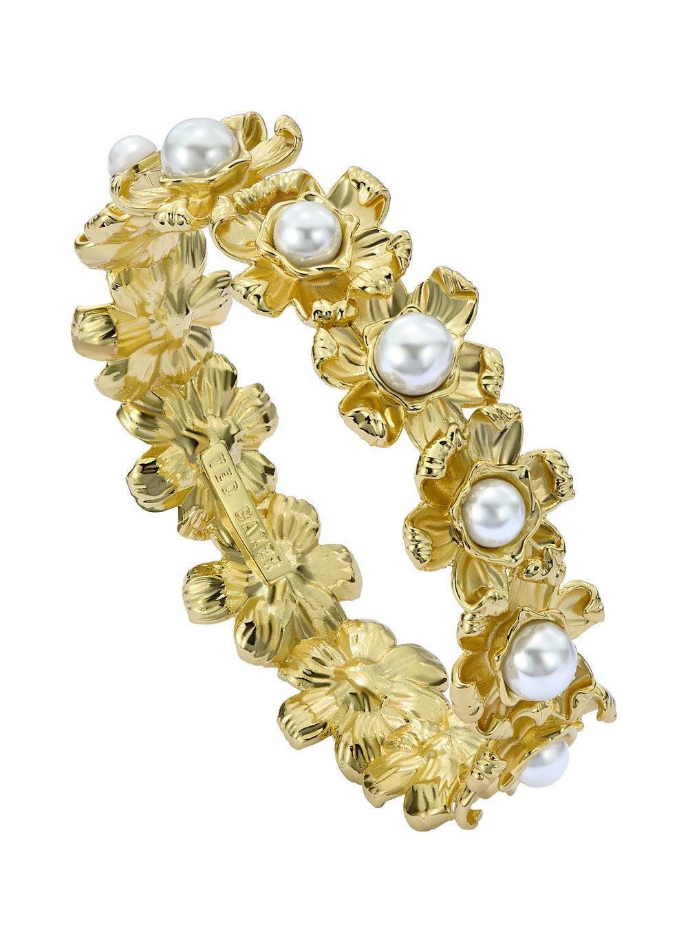 Ted Baker Darrell Daisy Pearl Gold Bangle Tbj4028 - Image 1