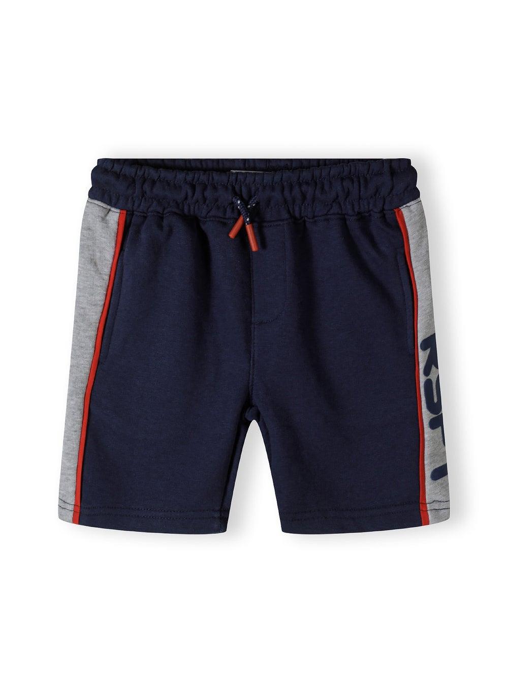 Boys Navy Fleece Shorts Contrast Panel Design - Image 1