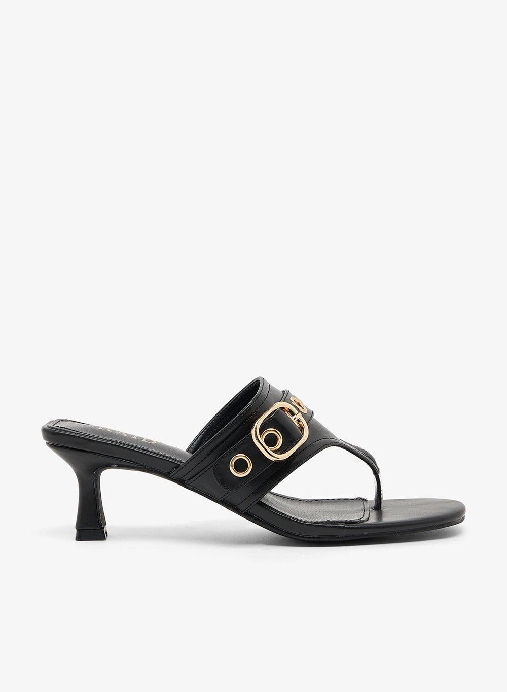 Inkaa Denim Kitten Heel Sandals - Image 1