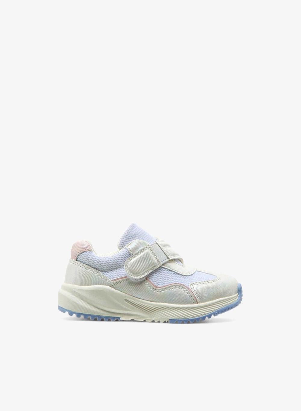 White Panelled Baby Sneakers 1886B1774B Hook Closure - Image 1