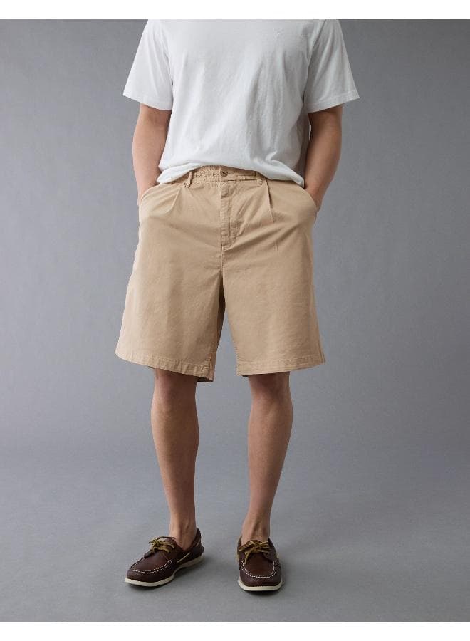 AE Flex Pleated Pull-On Shorts Khaki - Image 1