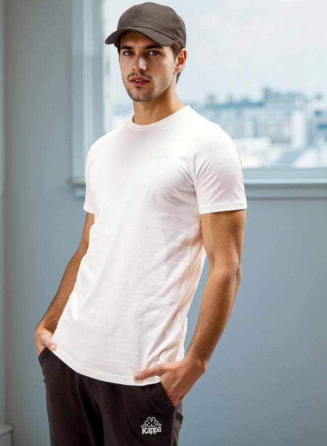 Kappa Relaxed Crew Neck Cotton T-Shirt White - Image 1